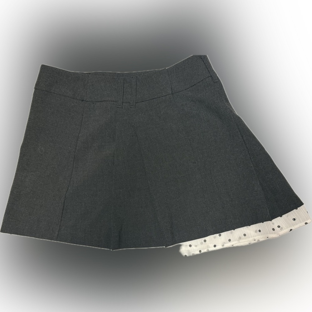 H&M Divided Dark Gray Skirt with White Polka Dot Trim | Sz 2